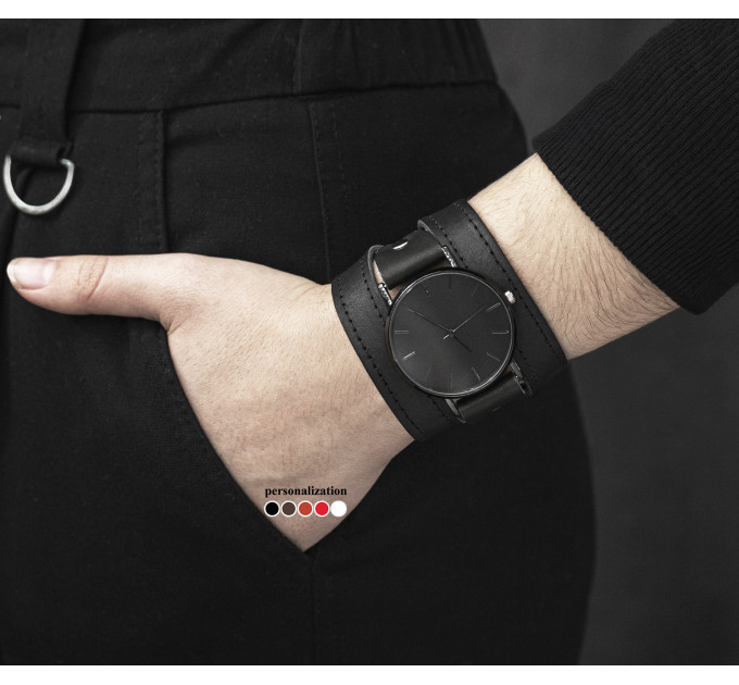 Leather watch band for men or women, code 5875st