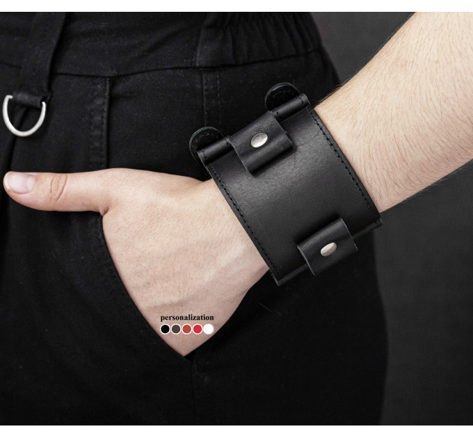 Leather cuff bracelet for men or women, code 6000st