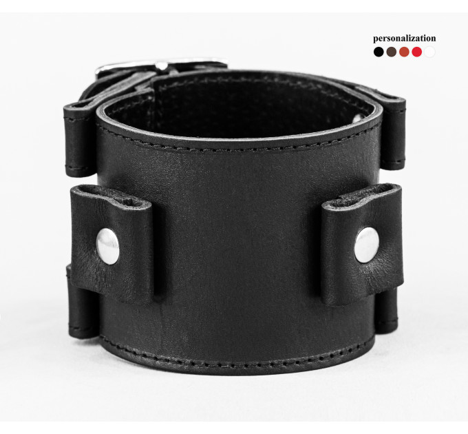 Leather cuff bracelet for men or women, code 6000st