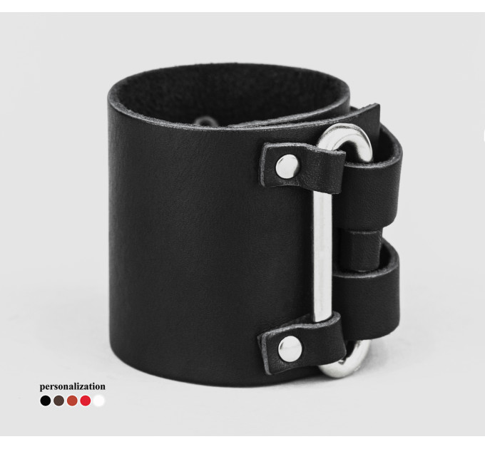 Leather cuff bracelet for men or women, code 6108