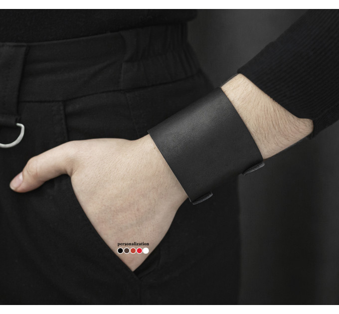 Leather cuff bracelet for men or women, code 6200