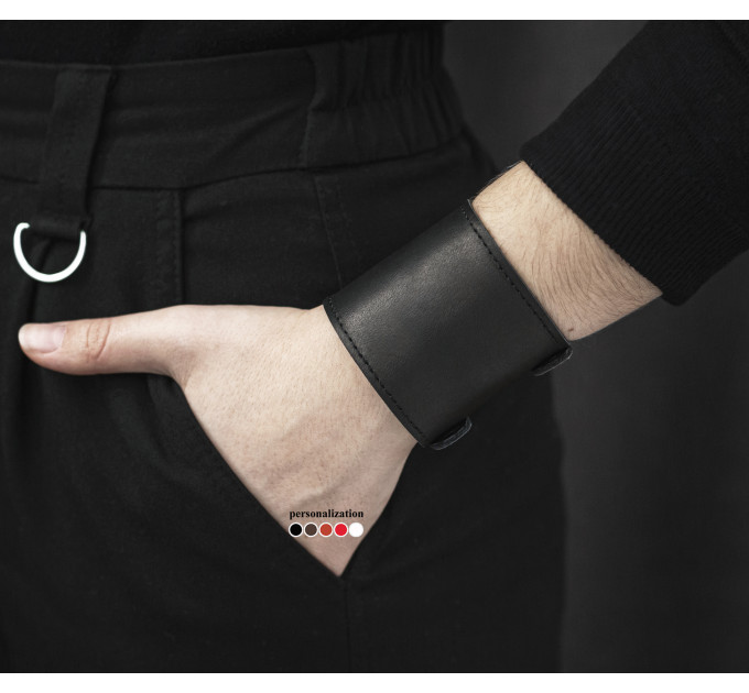 Leather cuff bracelet for men or women, code 6200st