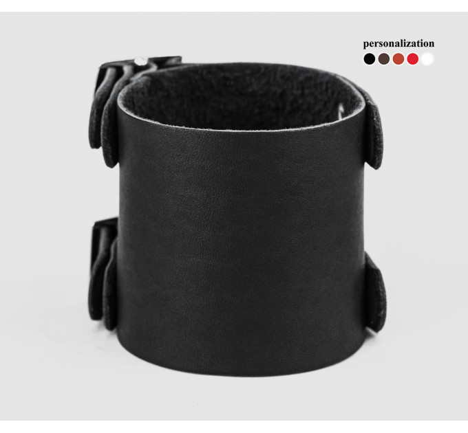 Leather cuff bracelet for men or women, code 6205