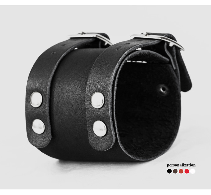 Leather cuff bracelet for men or women, code 6205