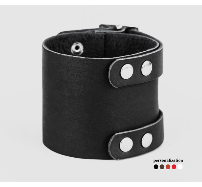 Leather cuff bracelet for men or women, code 6205
