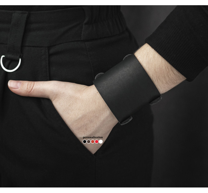 Leather cuff bracelet for men or women, code 6205