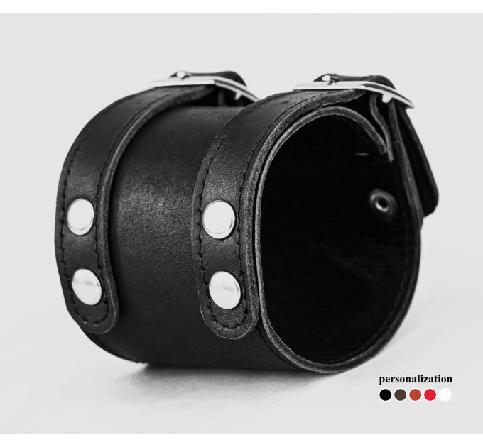 Leather cuff bracelet for men or women, code 6205st