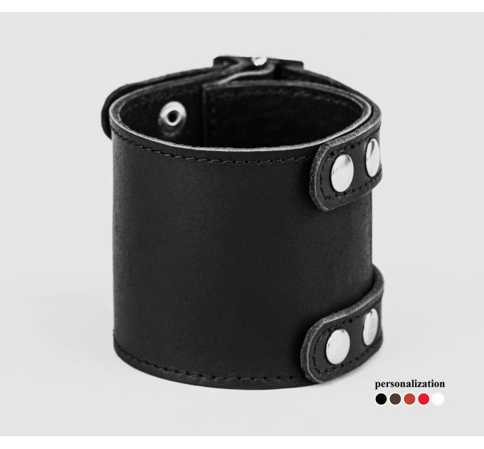 Leather cuff bracelet for men or women, code 6205st