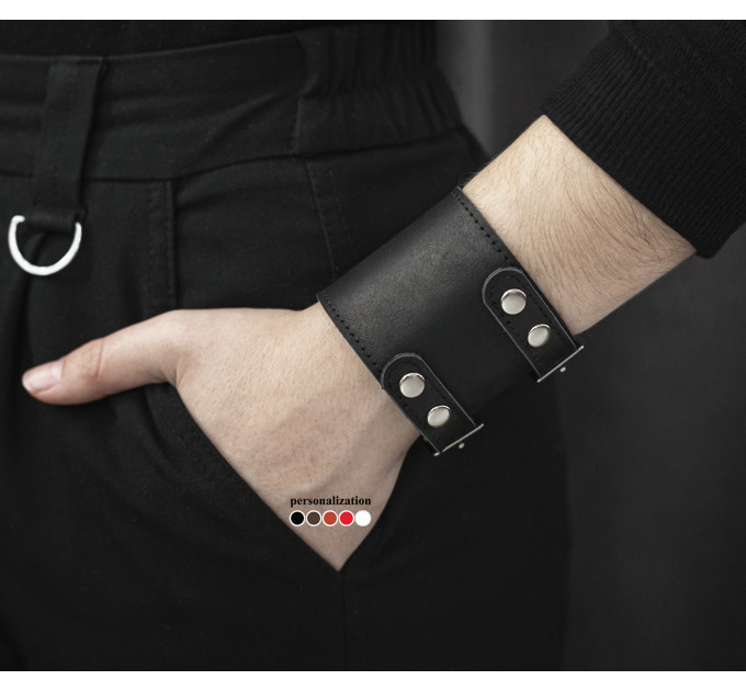 Leather cuff bracelet for men or women, code 6205st