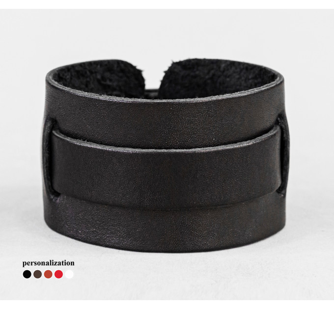 Leather cuff bracelet for men or women, code 6240