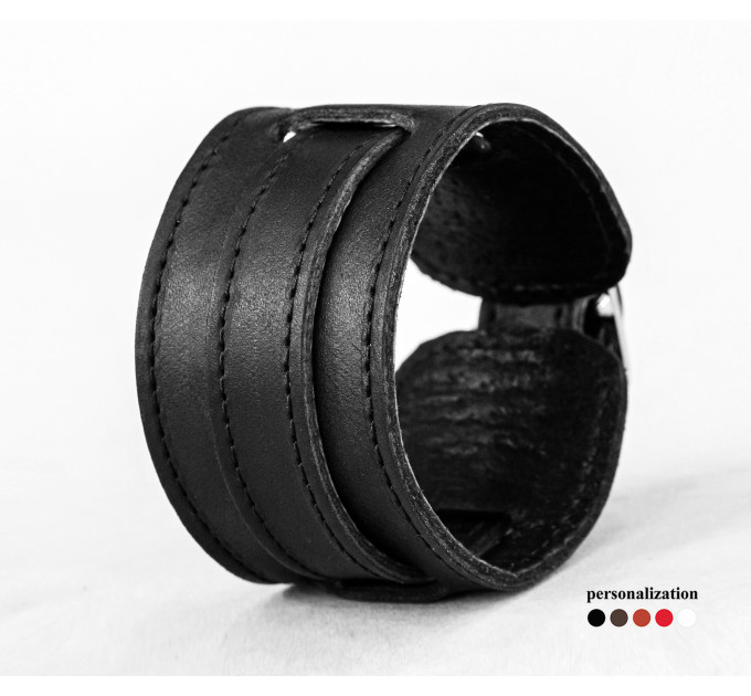 Leather cuff bracelet for men or women, code 6240st