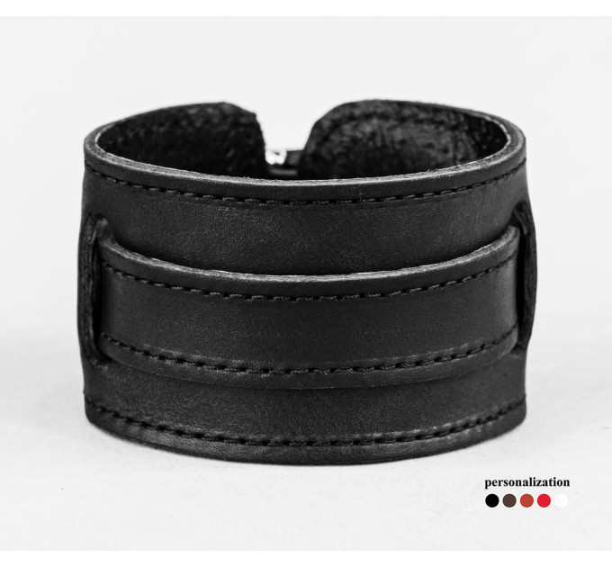 Leather cuff bracelet for men or women, code 6240st