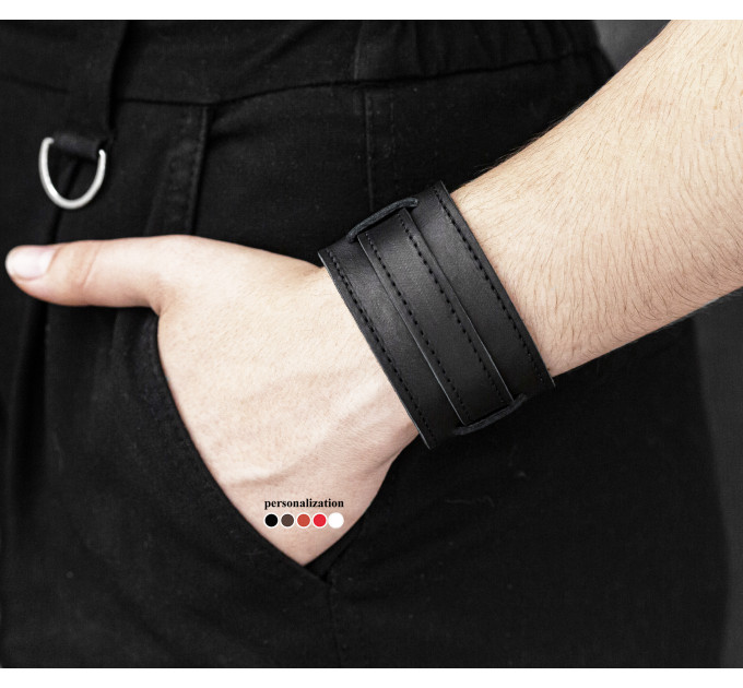 Leather cuff bracelet for men or women, code 6240st