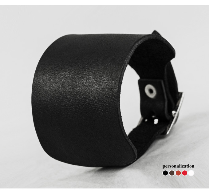 Leather cuff bracelet for men or women, code 6310