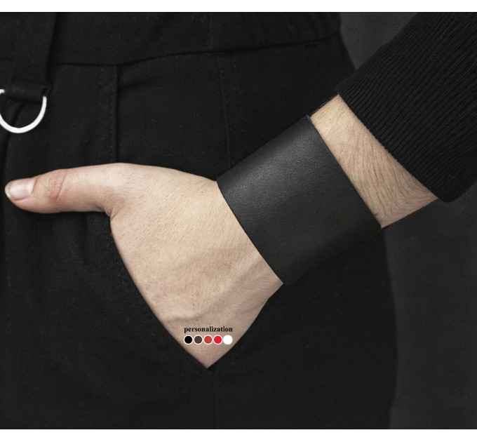 Leather cuff bracelet for men or women, code 6310