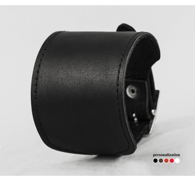 Leather cuff bracelet for men or women, code 6310st