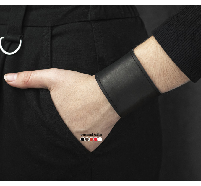 Leather cuff bracelet for men or women, code 6310st