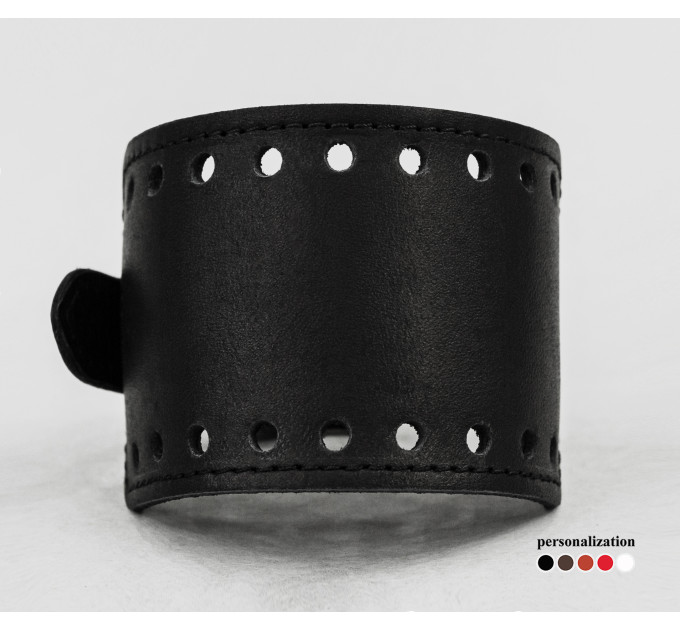 Leather cuff bracelet for men or women, code 6315st