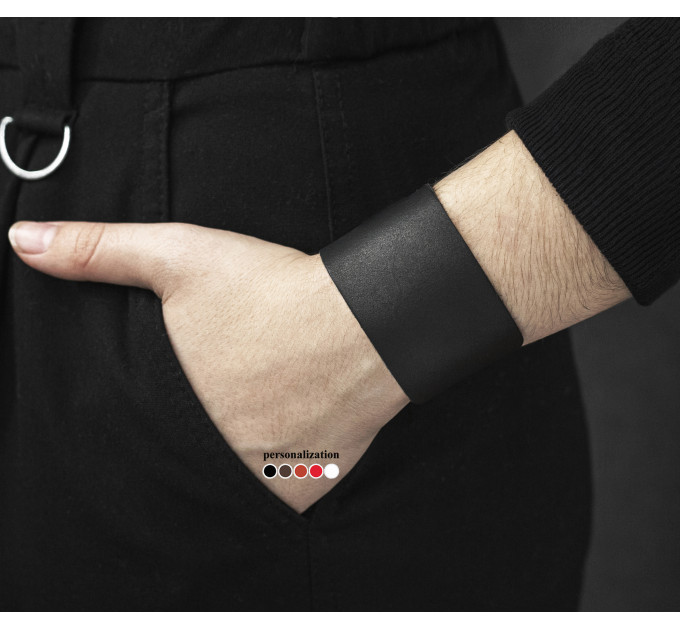 Leather cuff bracelet for men or women, code 6320