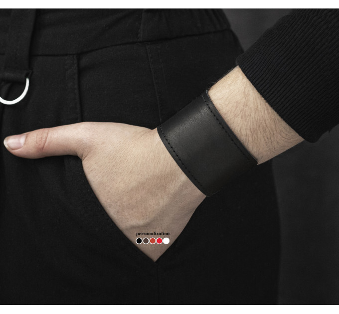 Leather cuff bracelet for men or women, code 6320st