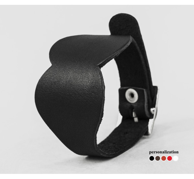 Leather cuff bracelet for men or women, code 6325