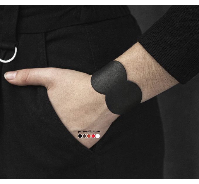 Leather cuff bracelet for men or women, code 6325