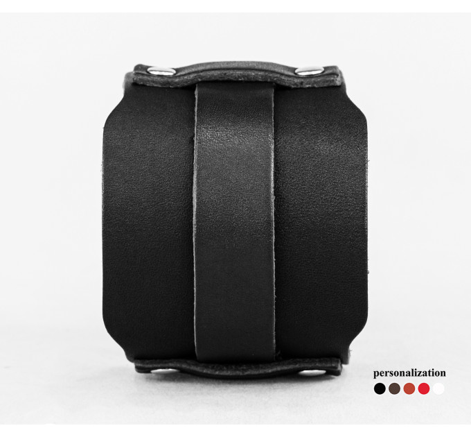 Leather cuff bracelet for men or women, code 6335