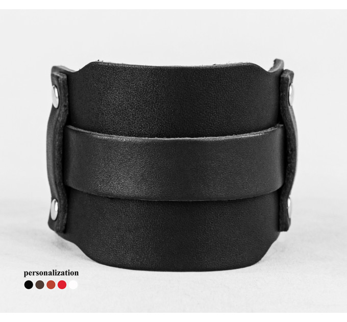 Leather cuff bracelet for men or women, code 6335