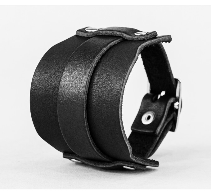 Leather cuff bracelet for men or women, code 6335
