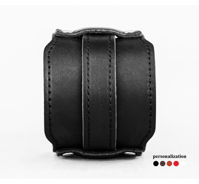 Leather cuff bracelet for men or women, code 6335st