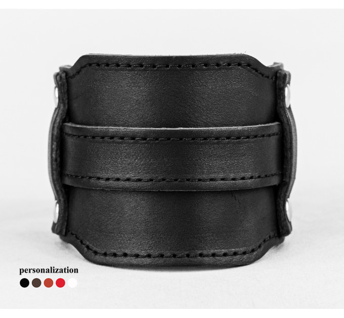 Leather cuff bracelet for men or women, code 6335st