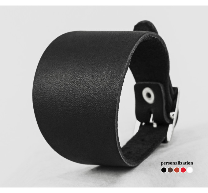 Leather cuff bracelet for men or women, code 6345