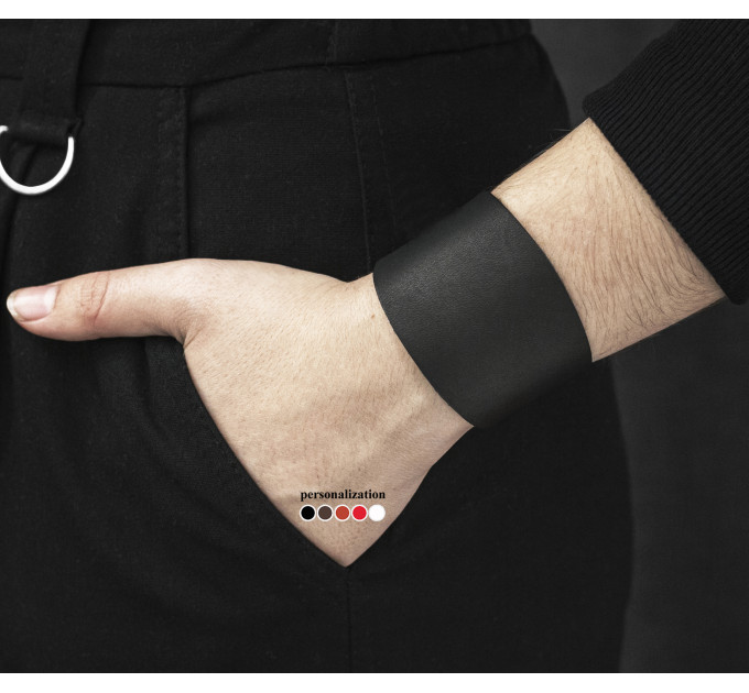 Leather cuff bracelet for men or women, code 6345