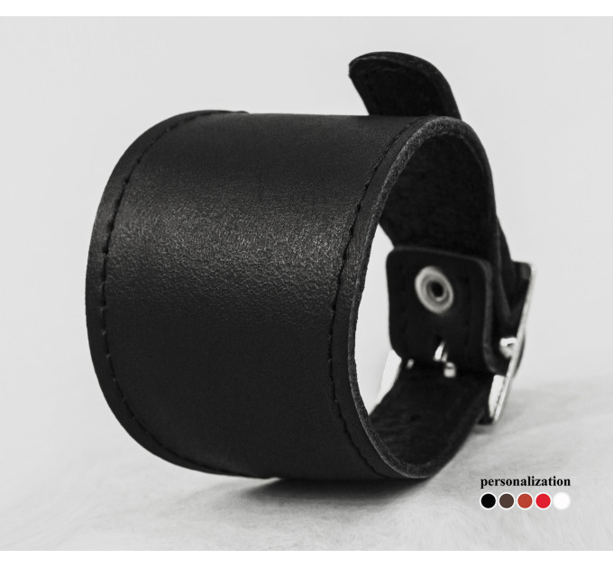 Leather cuff bracelet for men or women, code 6345st