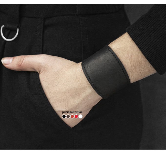 Leather cuff bracelet for men or women, code 6345st