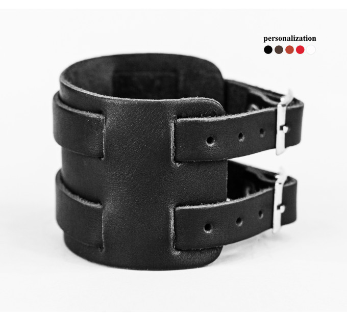 Leather cuff bracelet for men or women, code 6400