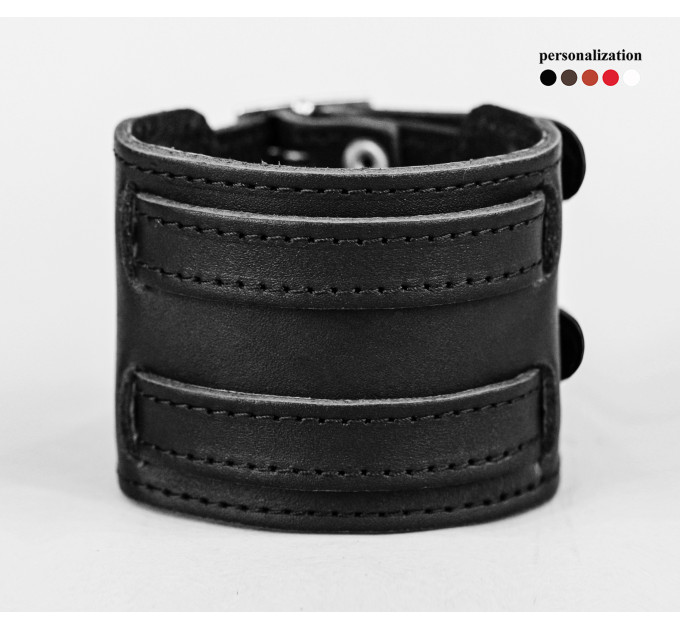 Leather cuff bracelet for men or women, code 6400st