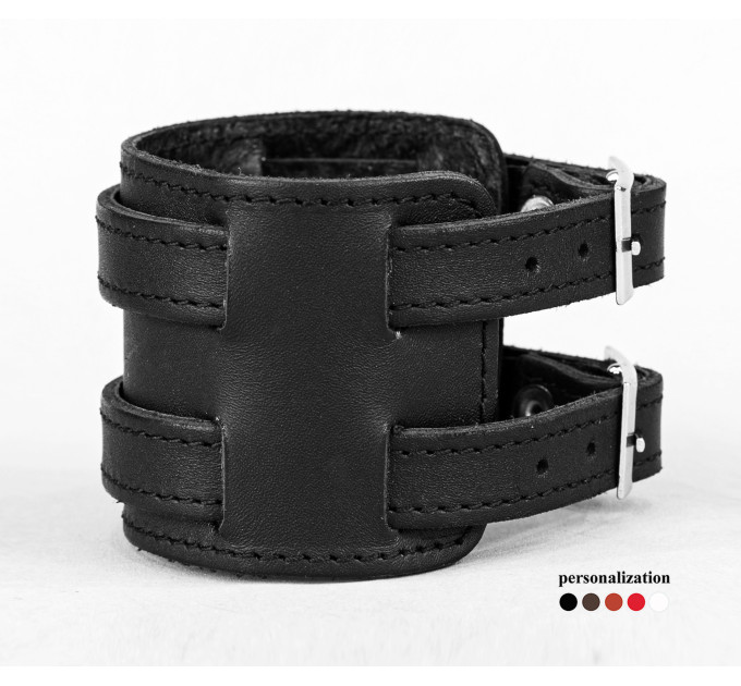 Leather cuff bracelet for men or women, code 6400st