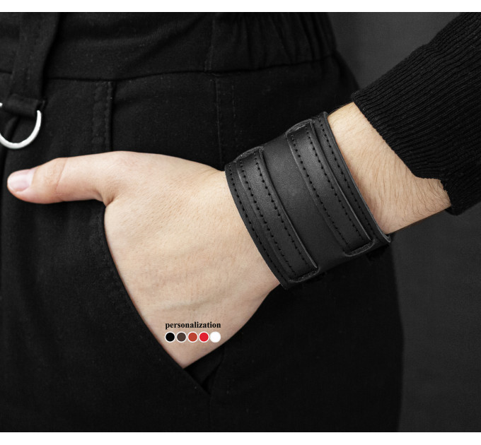 Leather cuff bracelet for men or women, code 6400st
