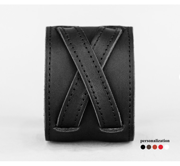 Leather cuff bracelet for men or women, code 6405st