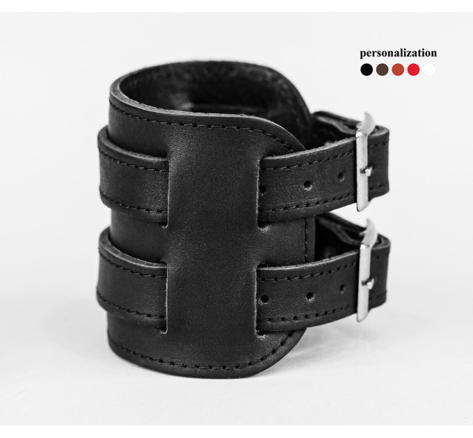 Leather cuff bracelet for men or women, code 6410st