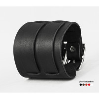 Leather cuff bracelet for men or women, code 6411