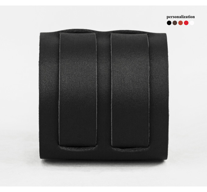Leather cuff bracelet for men or women, code 6411