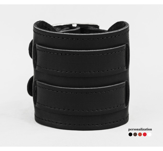 Leather cuff bracelet for men or women, code 6411st