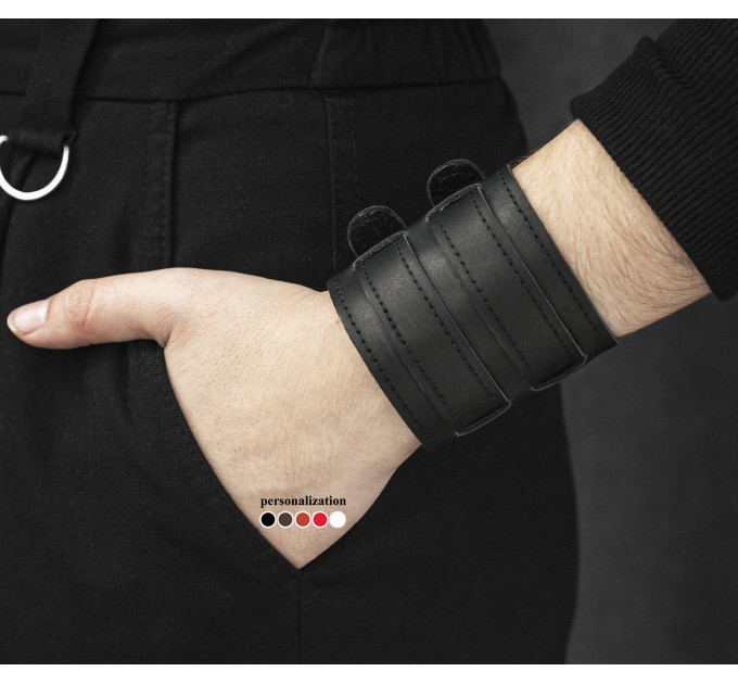 Leather cuff bracelet for men or women, code 6411st