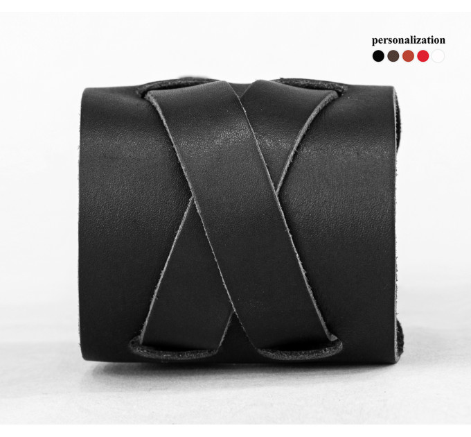Leather cuff bracelet for men or women, code 6450
