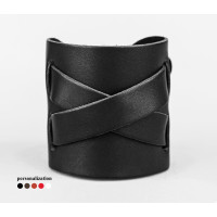 Leather cuff bracelet for men or women, code 6450