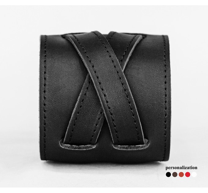 Leather cuff bracelet for men or women, code 6450st