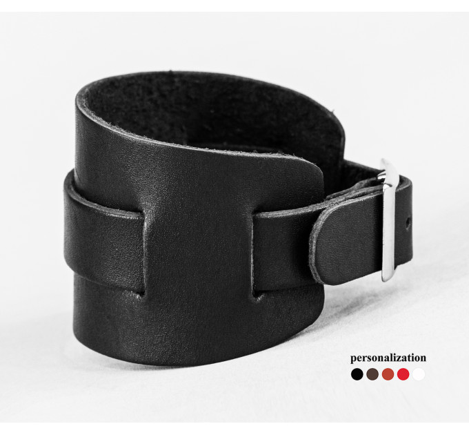 Leather cuff bracelet for men or women, code 6500