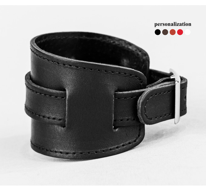 Leather cuff bracelet for men or women, code 6500st